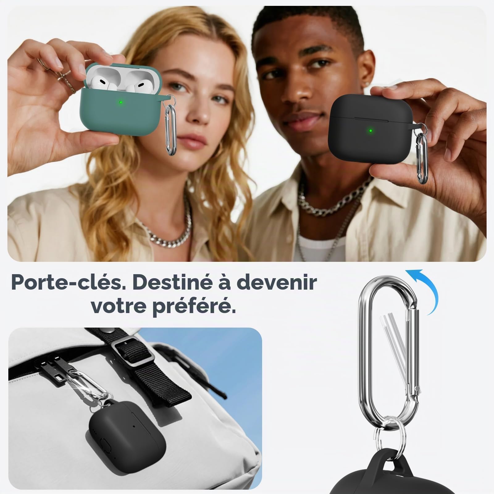 Inesore Compatible with AirPods Pro 3 Case (2025) Silicone Protective Cover for Apple Air Pod Pro 3rd Charging Case Black