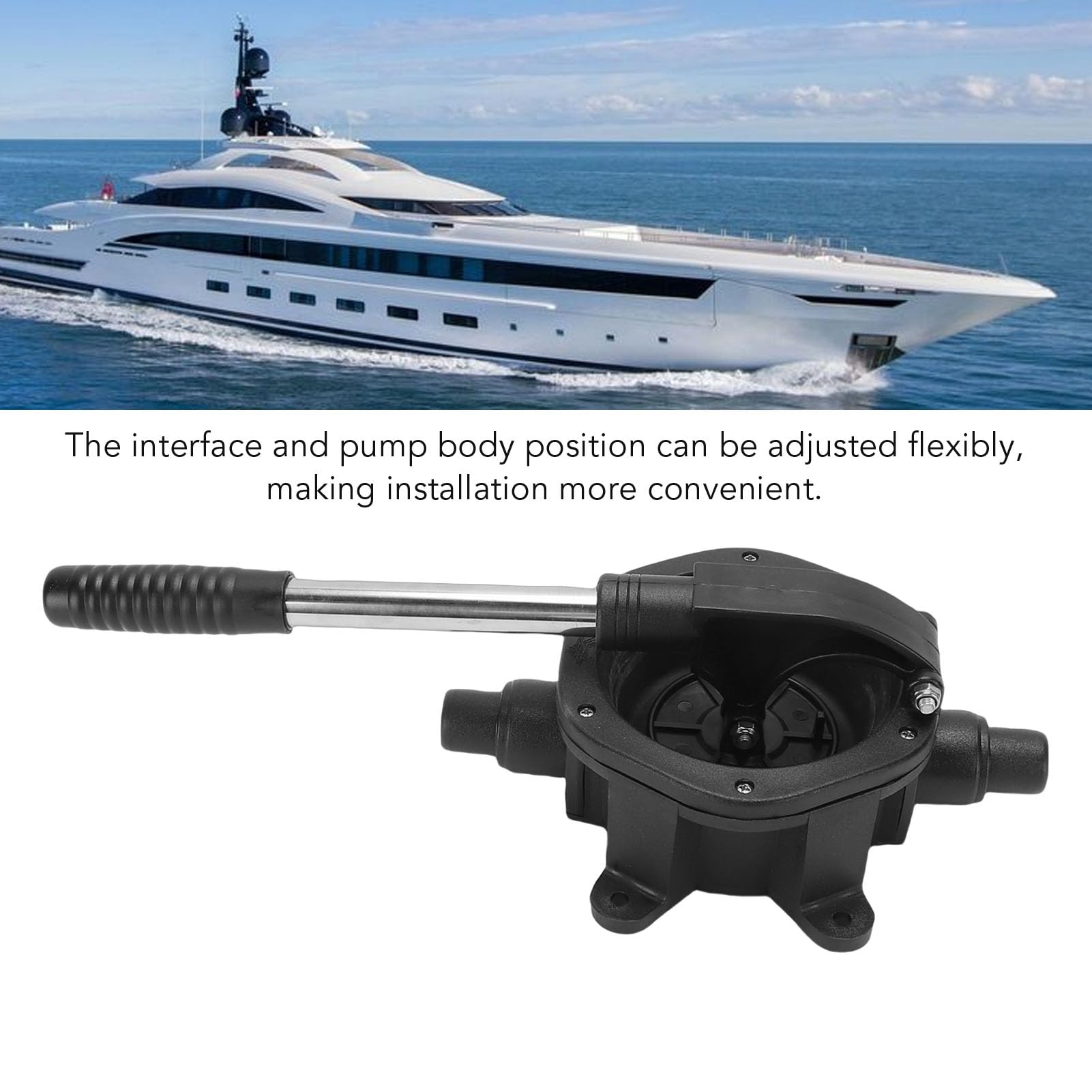 Fydun Manuelle Membran-Handbilgenpumpe für Boote, Selbstansaugende Abfallpumpe, Yacht, Wohnmobil