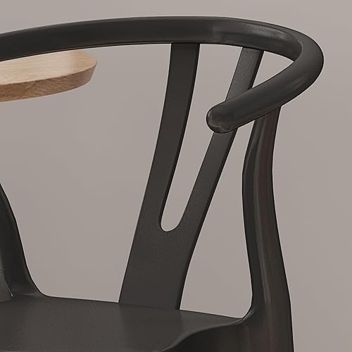 Miniatura 6 de Juego de 2 sillas de comedor modernas, juegos de mesa y sillas de polipropileno con patas de madera de haya, silla de escritorio para cocina, sala