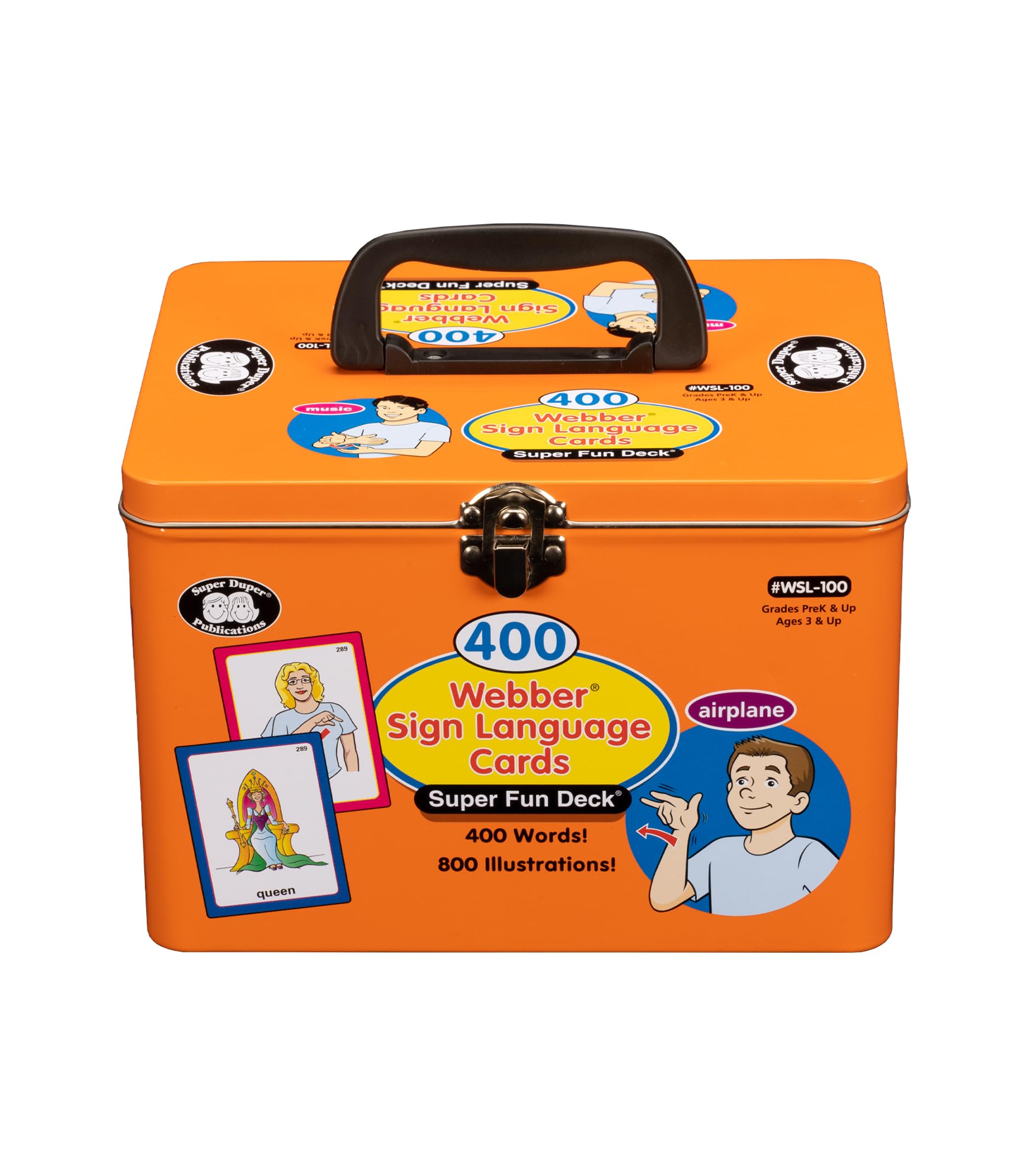 Super Duper Publications| 400 American Sign Language (ASL) Flash Cards Fun Deck | Educational Learning Resource for Children