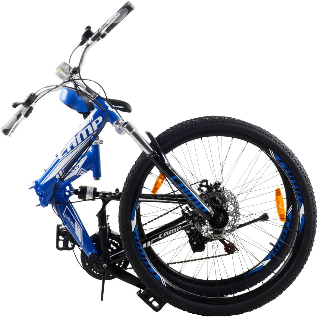 CAMP 26" Alloy Folding Mountain Bike Shimano 21 Speed Dual Suspension MTB Rocky