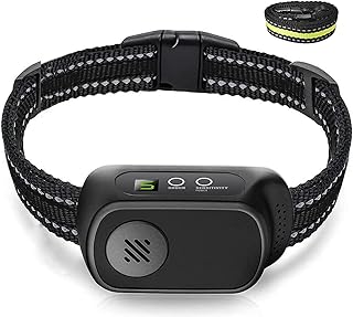 BSOMM Dog Bark Collar,Humane Rechargeable Anti Barking Training Collar with 5 Adjustable Sensitivity and Intensity Beep Vibration Shock for Small Large Dogs,No Remote,7-150lbs with No Shock Mode