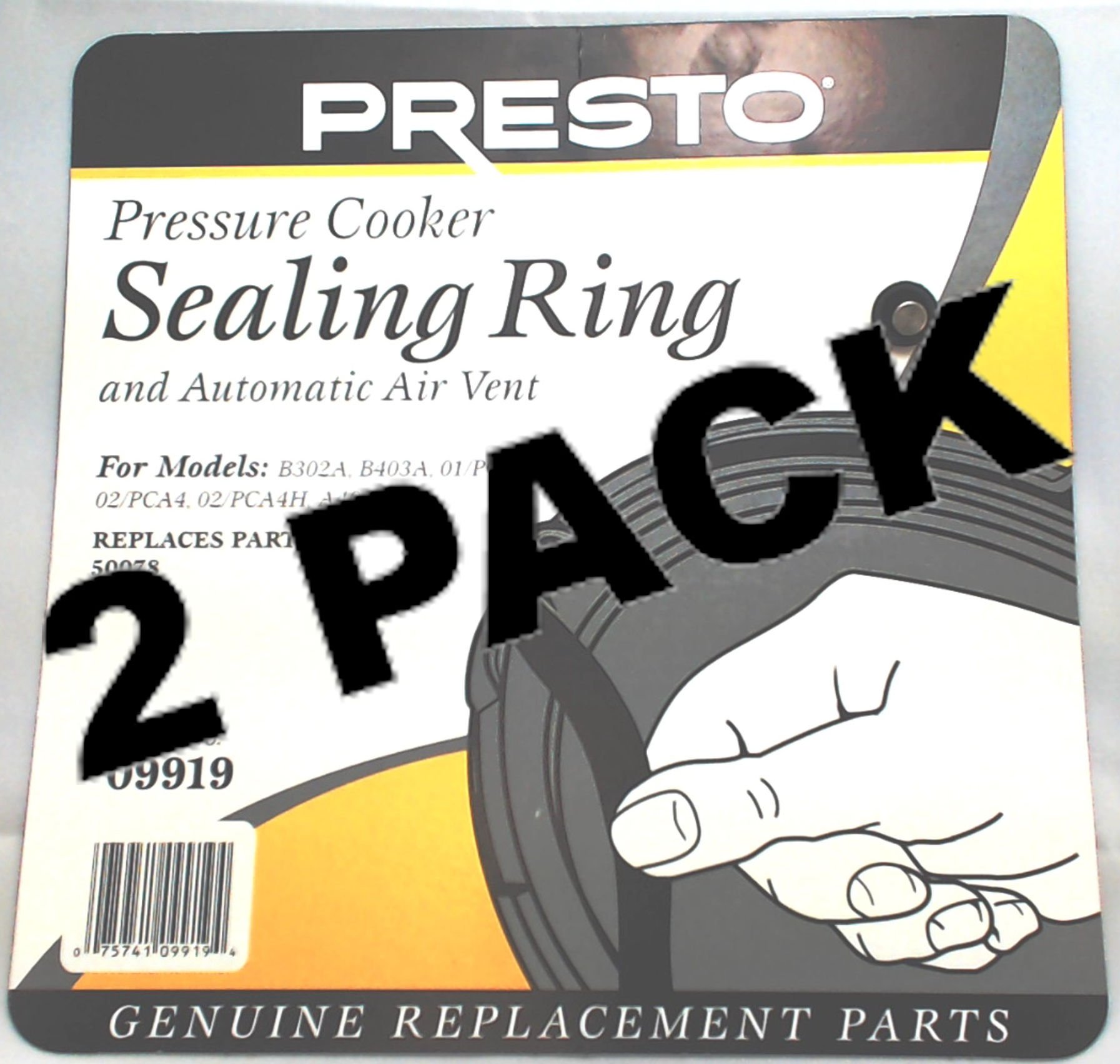 2 Pk, Presto Pressure Cooker Sealing Ring Gasket, 09919