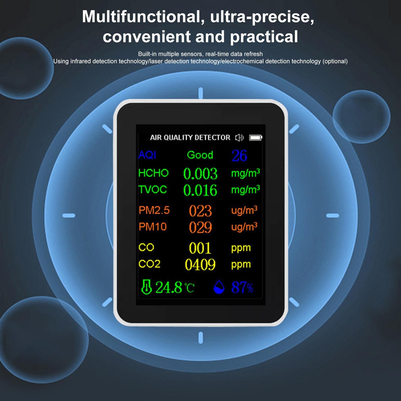Rilevatore di qualità 'aria interna, rilevatore di anidride carbonica 10 in