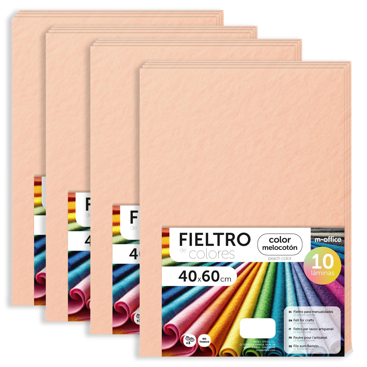 Fieltro para Manualidades, Fieltro de Colores, Suave y Flexible, Material para Costura, Telas Patchwork, Ideal para proyectos DIY, artesanía o decoración, 20x30cm - m-office (rojo, 10 uds) — view 181