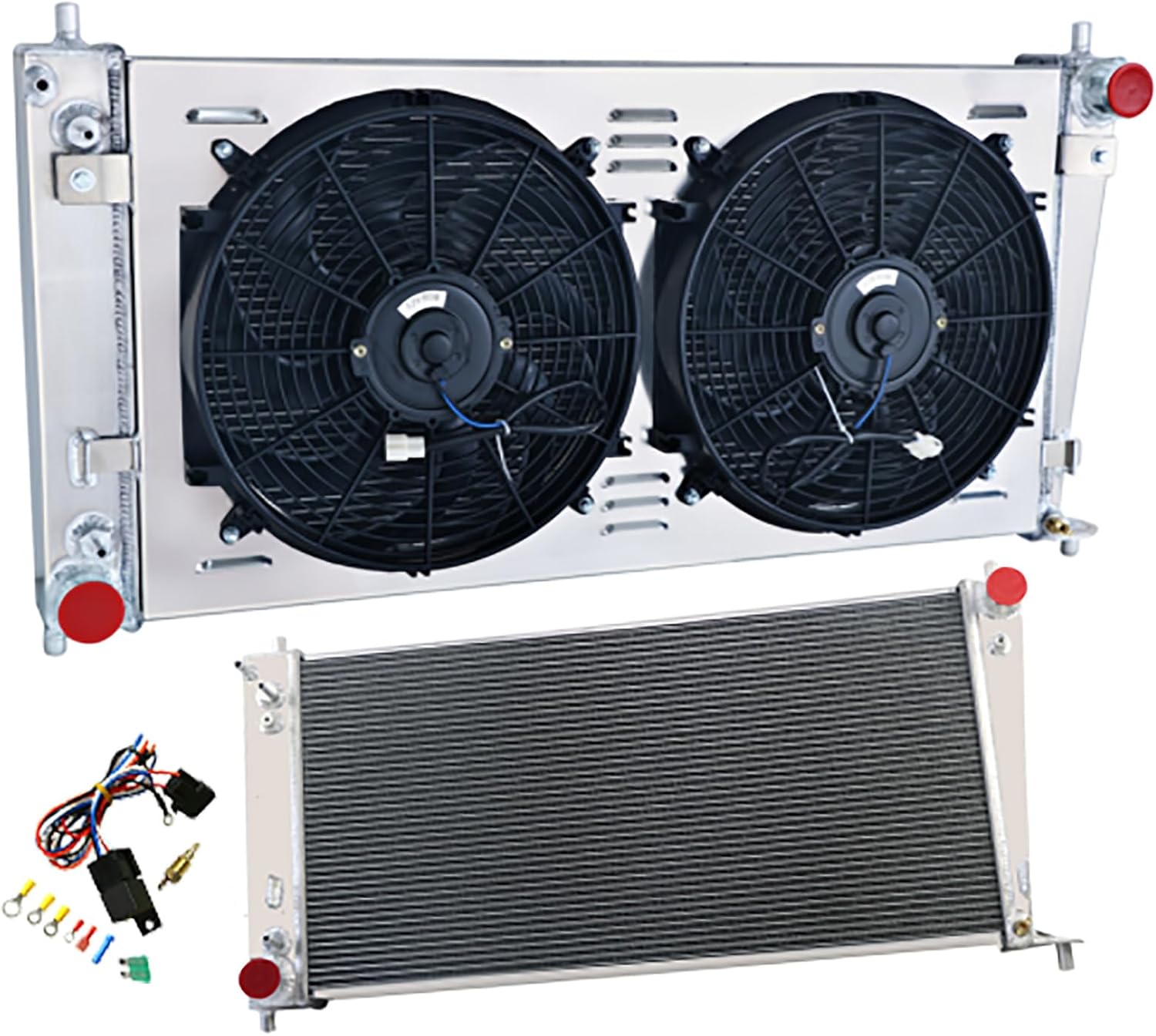 Radiador de aluminio completo para Ford F150F350 Super Duty XLTXLLariat Radiador para F250F250 Super Duty 3 Filas Radiadores Shroud 2×14″