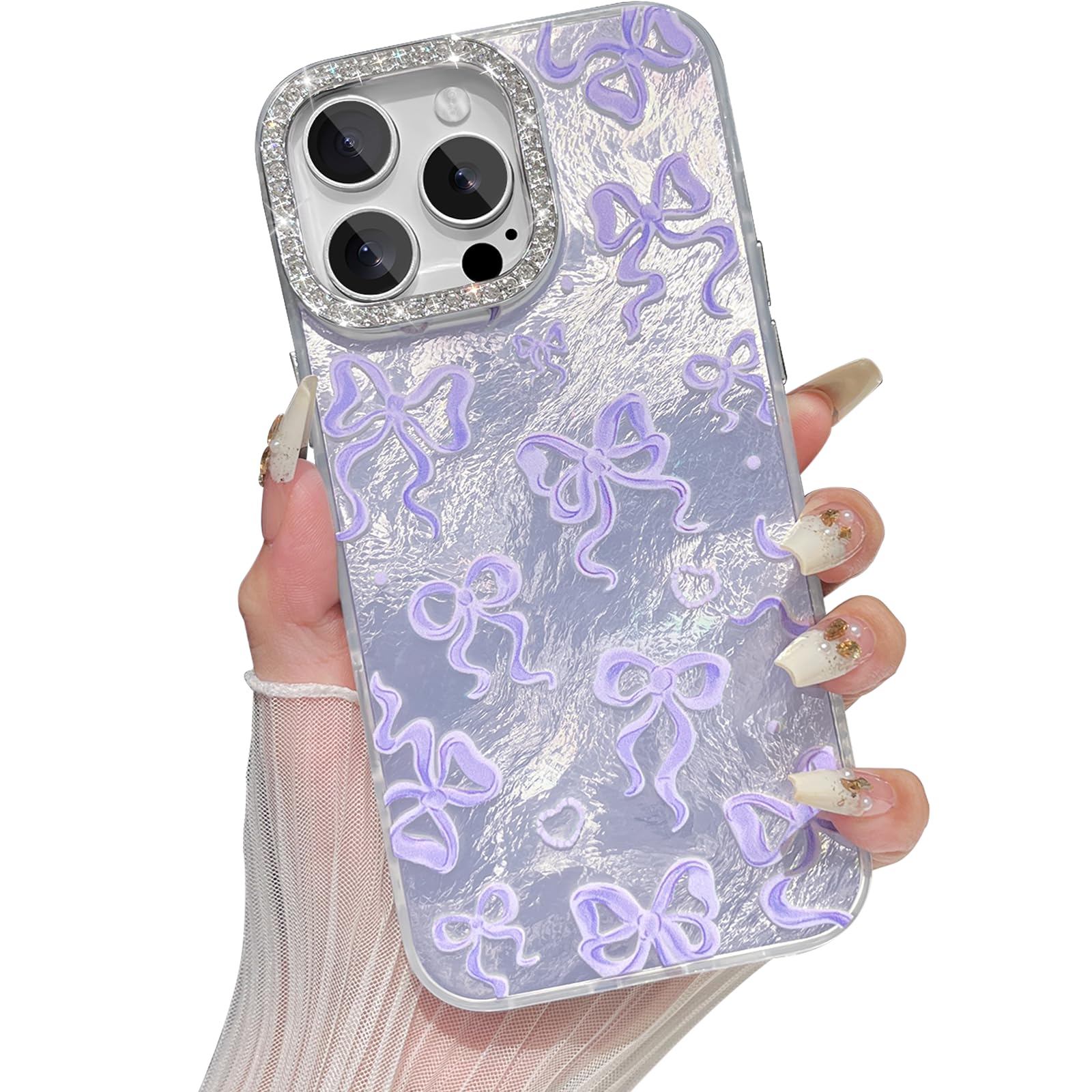 Yeddabox Case for iPhone 16 Pro Max, Cute Ribbon Bow Pattern Design for iPhone 16 Pro Max Case for Women Girls, Aesthetic ...