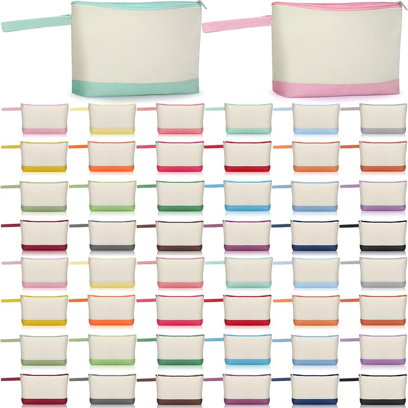 Silkfly 48 necessaires de algodão com zíper, 24 cores
