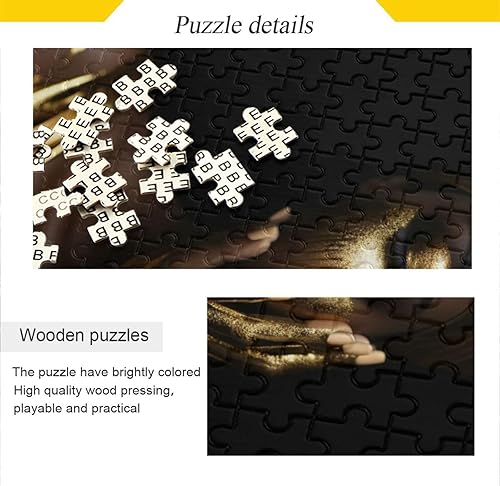Miniatura 2 de Golden African Women Jigsaw Puzzles 500 Pieces for Adults,Learning Educational Puzzles,Difficult and Challenge Families Toys with Mesh Storage Bag