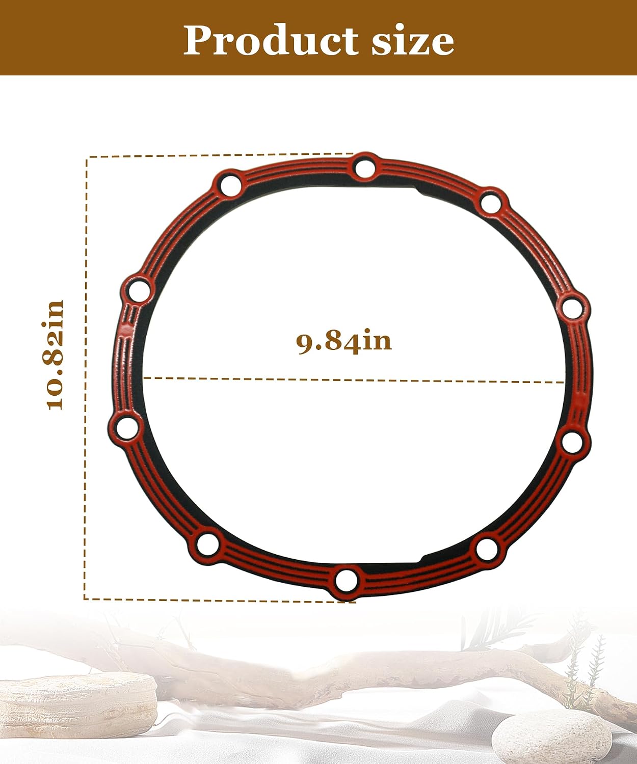 LLR-F900 Differential Cover Gasket Compatible with Ford 9" Steel Core with Rubber Coated Rear Differential Gasket