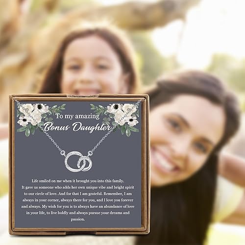 Miniatura 6 de OKEYCH Regalo de regalo para hija de padrastro, collar para hijastra, regalo para hijastra de madrastra padrastro, regalo de cumpleaños para hija