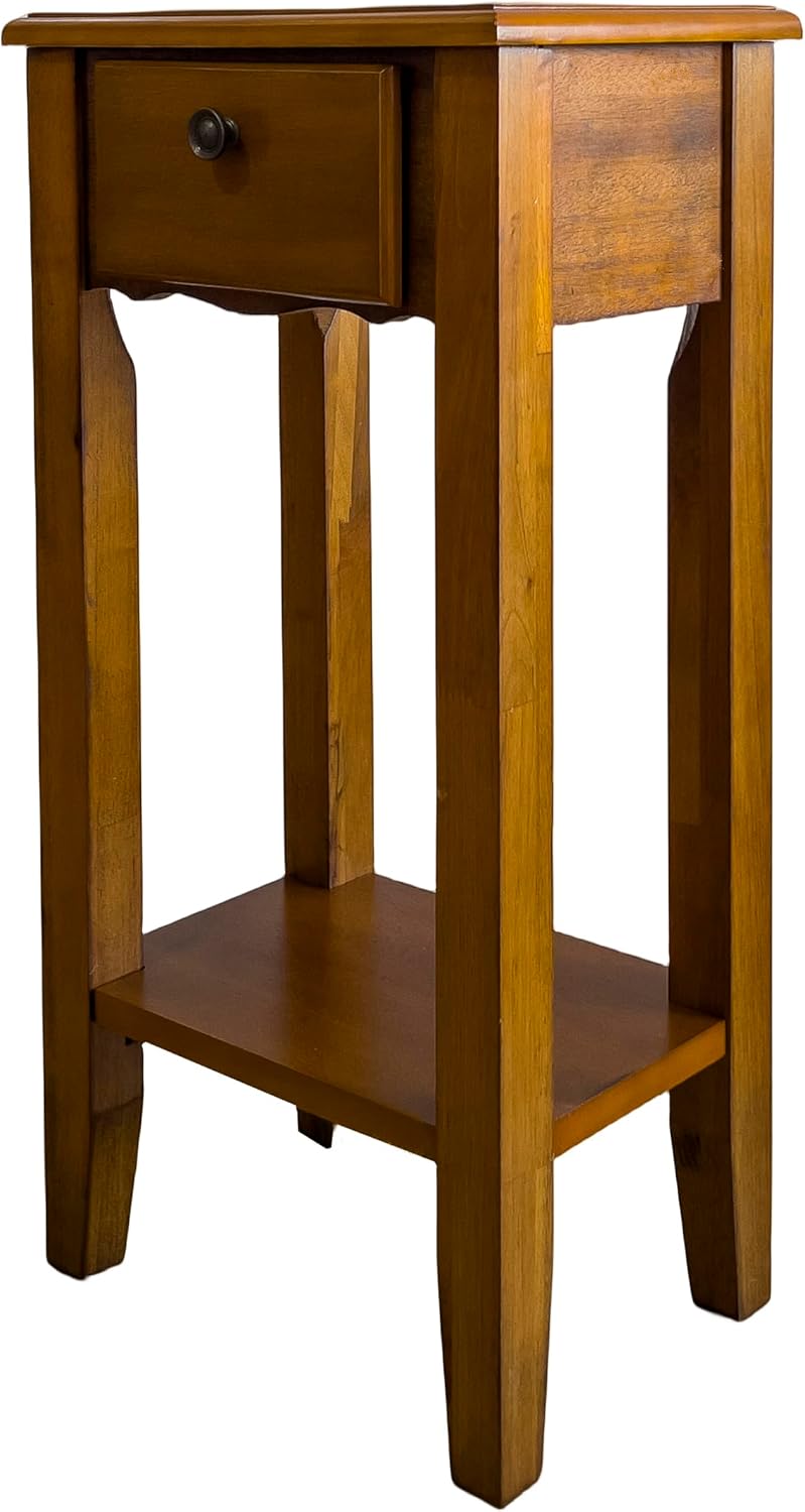 chananea Narrow Side Table, Small End Table with Drawer and