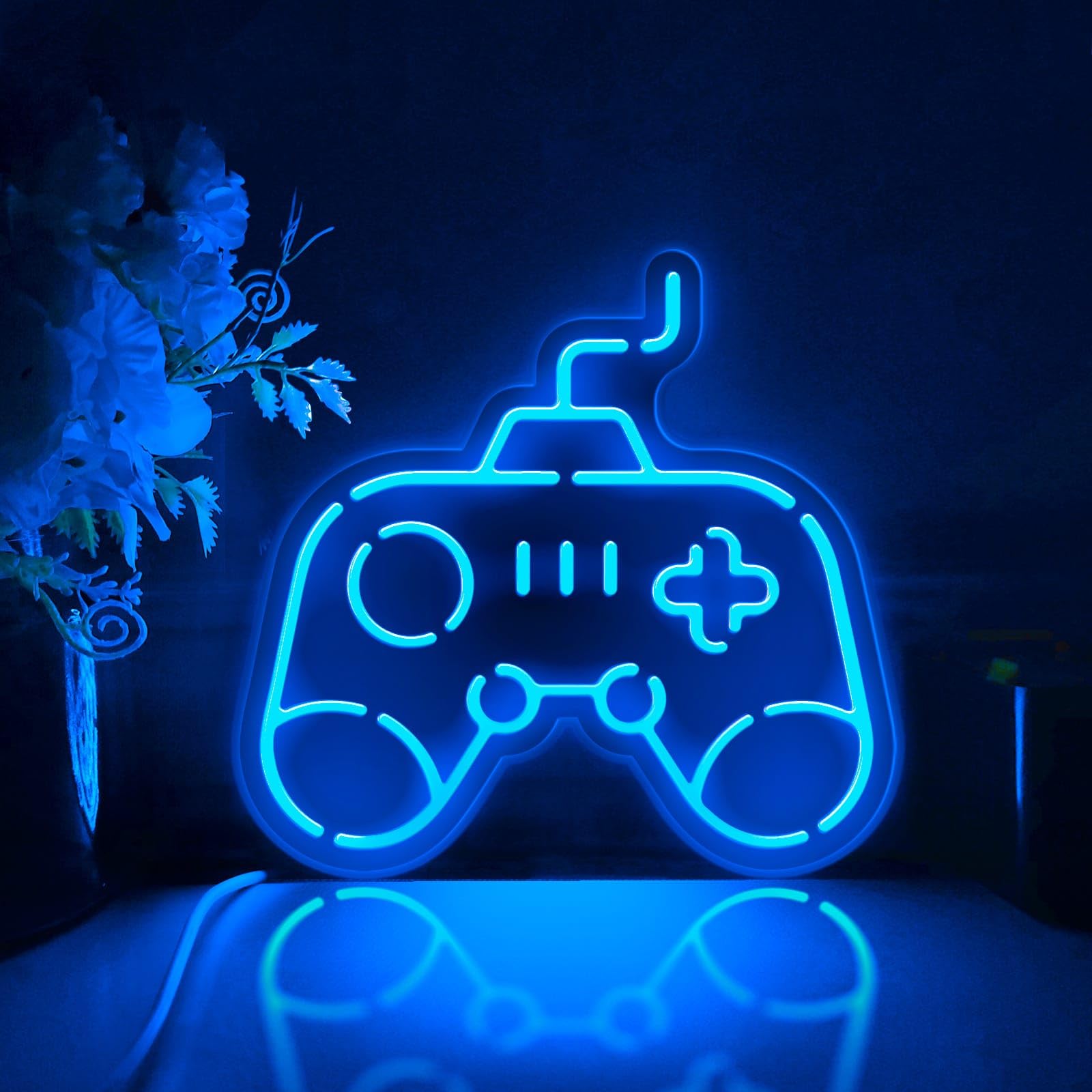 Game-Controller-LED-Lichtbox, Gamer-Wandkunst-Dekor, personalisiertes Lichtschild, Neonähnliche Schreibtisch-Dekorationen, Schlafzimmer-Dekor, Geschenk für Gamer (RGB-Licht, große Größe)