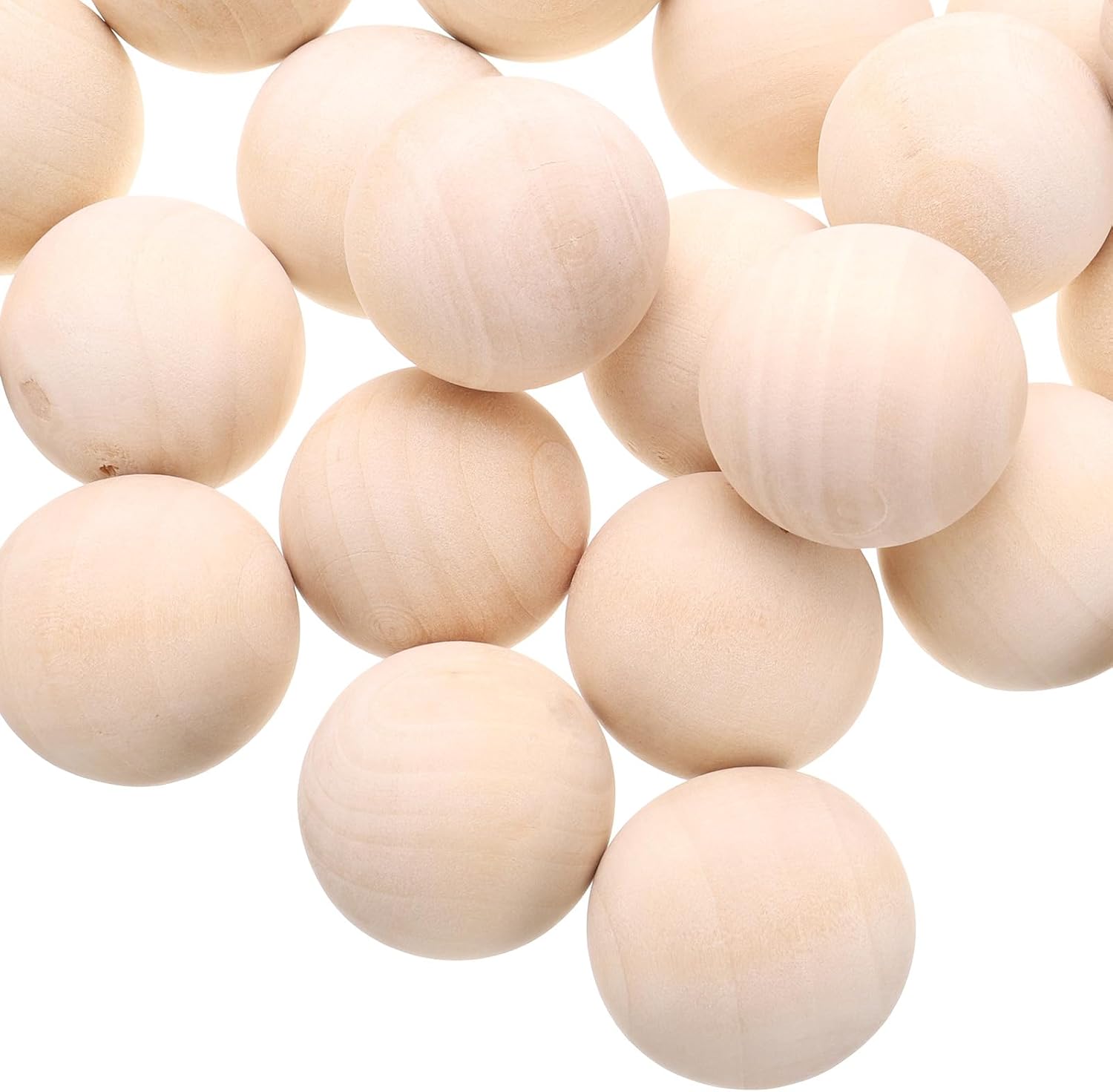 uxcell 50pcs Round Wood Balls 30mm Diameter Unfinished Solid Wooden Beads, Small Natural Craft Balls for DIY Craft Projects Art Ornaments