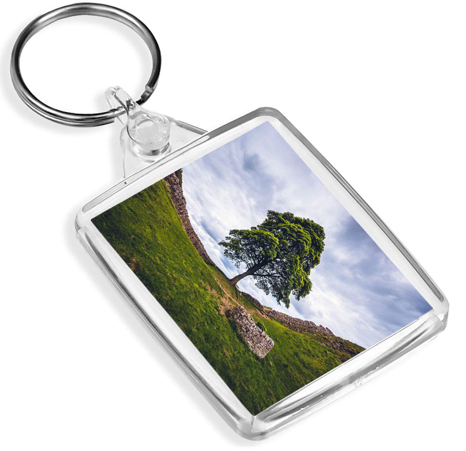 1 x Sycamore Gap Hadrian's Wall - Keyring - IP02 - Mum Dad Kids 2196