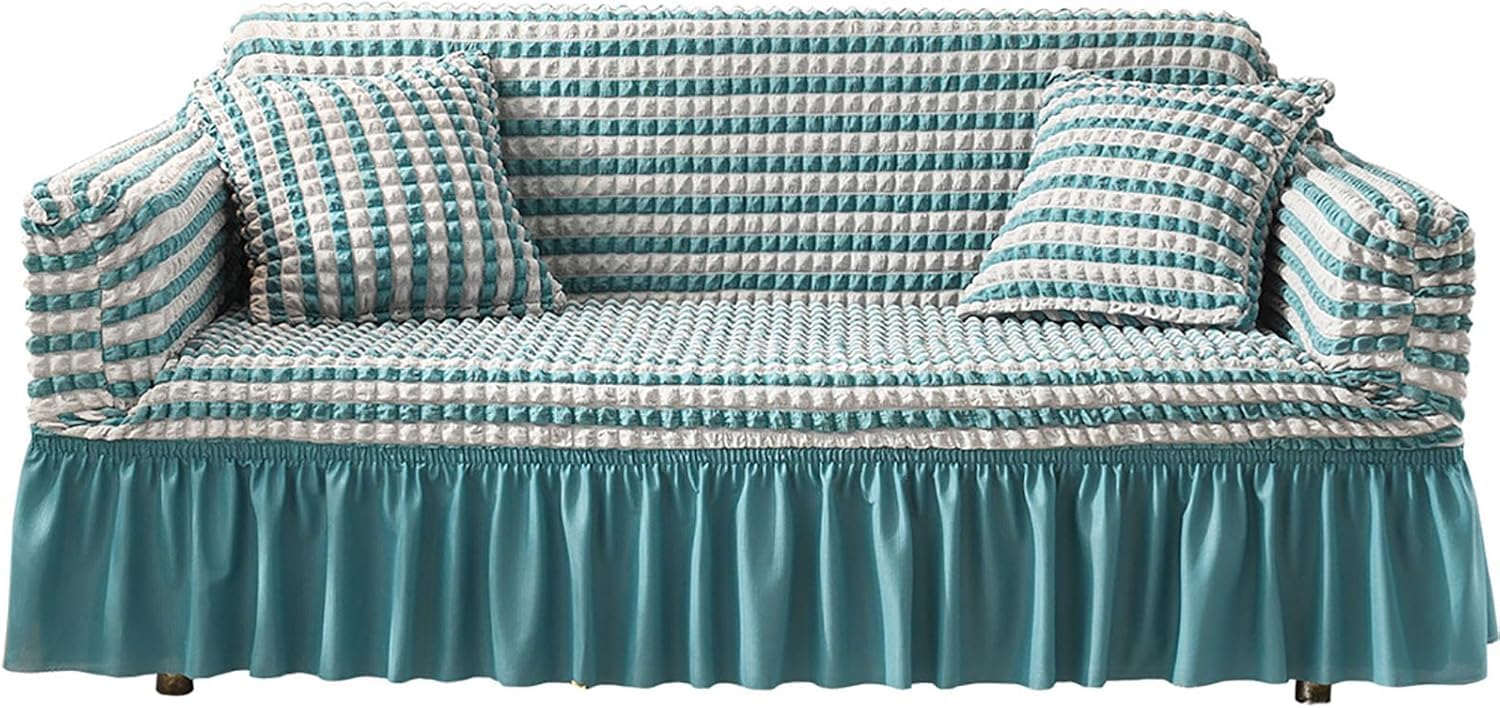 ZJGFCB Stylish Durable Fabric Couch Covers,Super Stretch Sofa Cover For Sectional Sofa,Stylish Non-Slip Sofa Slipcover With Skirt Furniture Protector(Size:2 Seater/145-185cm,Color:B)