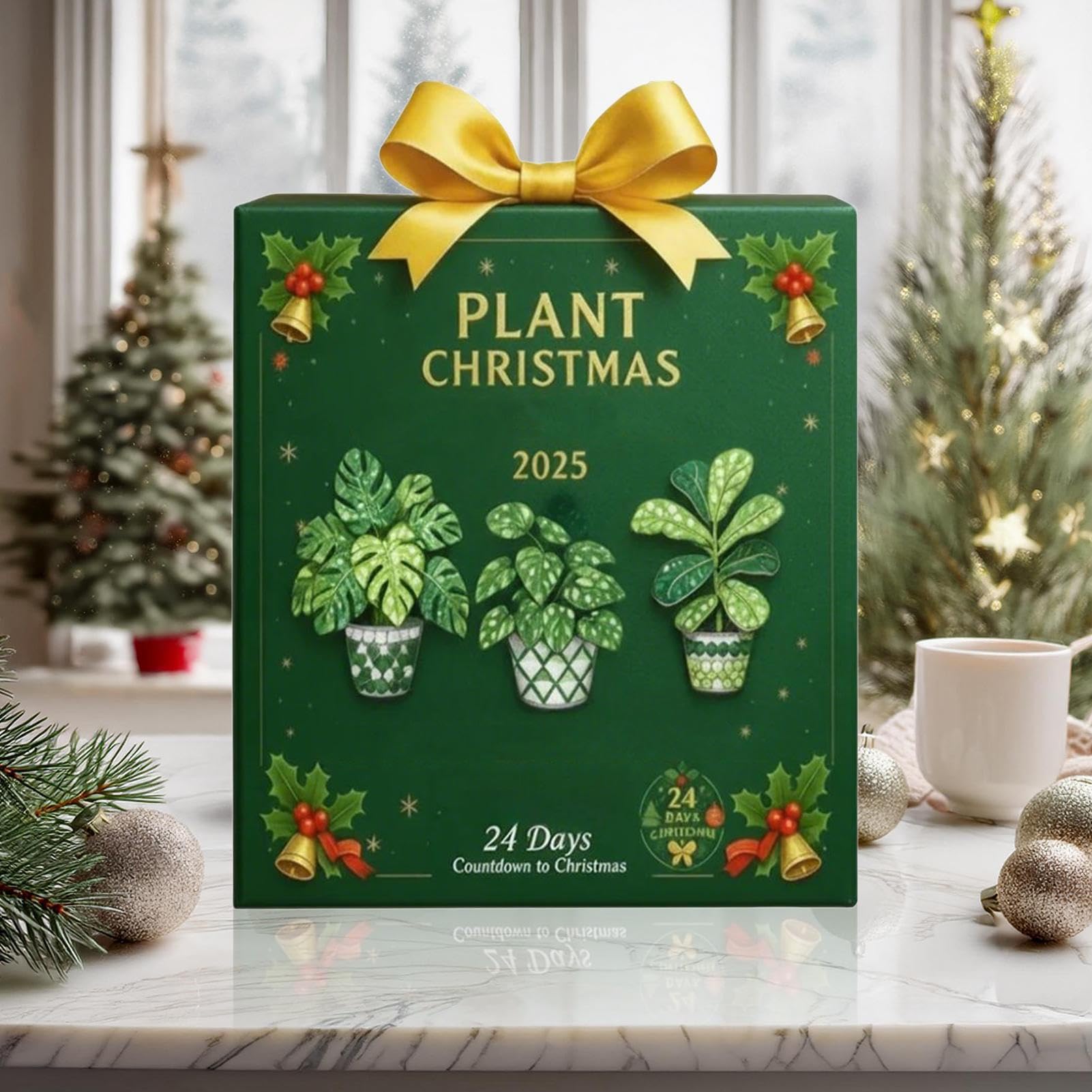 Highland Kuh Adventskalender - 2D Acryl 2025 Anhänger - Tier Countdown Dekoration für den