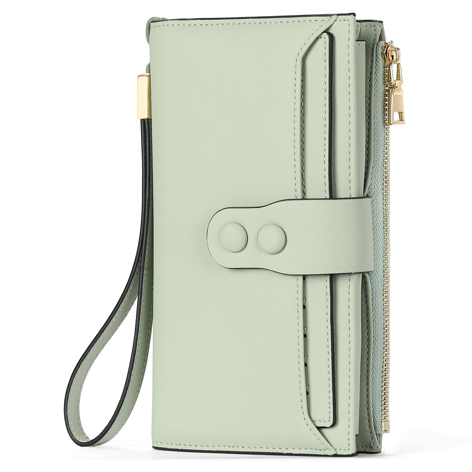 SENDEFN SENDFN Large Womens Wallet Leather RFID Blocking Multi Card Organizer Wristlet