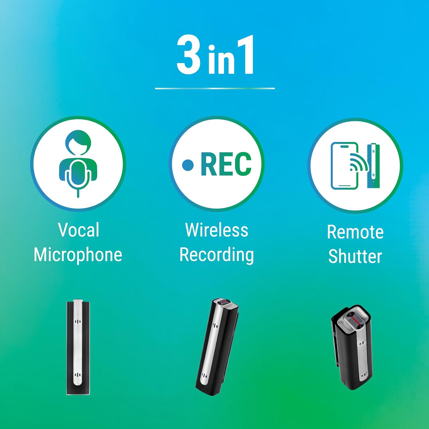 Advanced Bluetooth Wireless Microphone with Noise Cancelling - Ideal for Voice Recorder, Online Meetings, Interview Recording, Live Streaming, and GoPro HERO12 Compatibility (Silver)