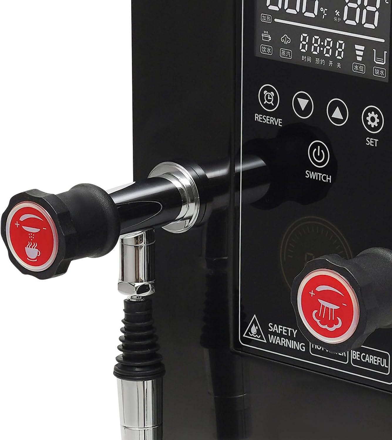 12L Commercial Electric Milk Frother, 3000W Milk Steamer, Coffee Steam Boiling Water Machine w/Adjustable Temperature & Time, 110V Coffee Milk Foam Machine for Heat Drinks, Extract Tea (Black)