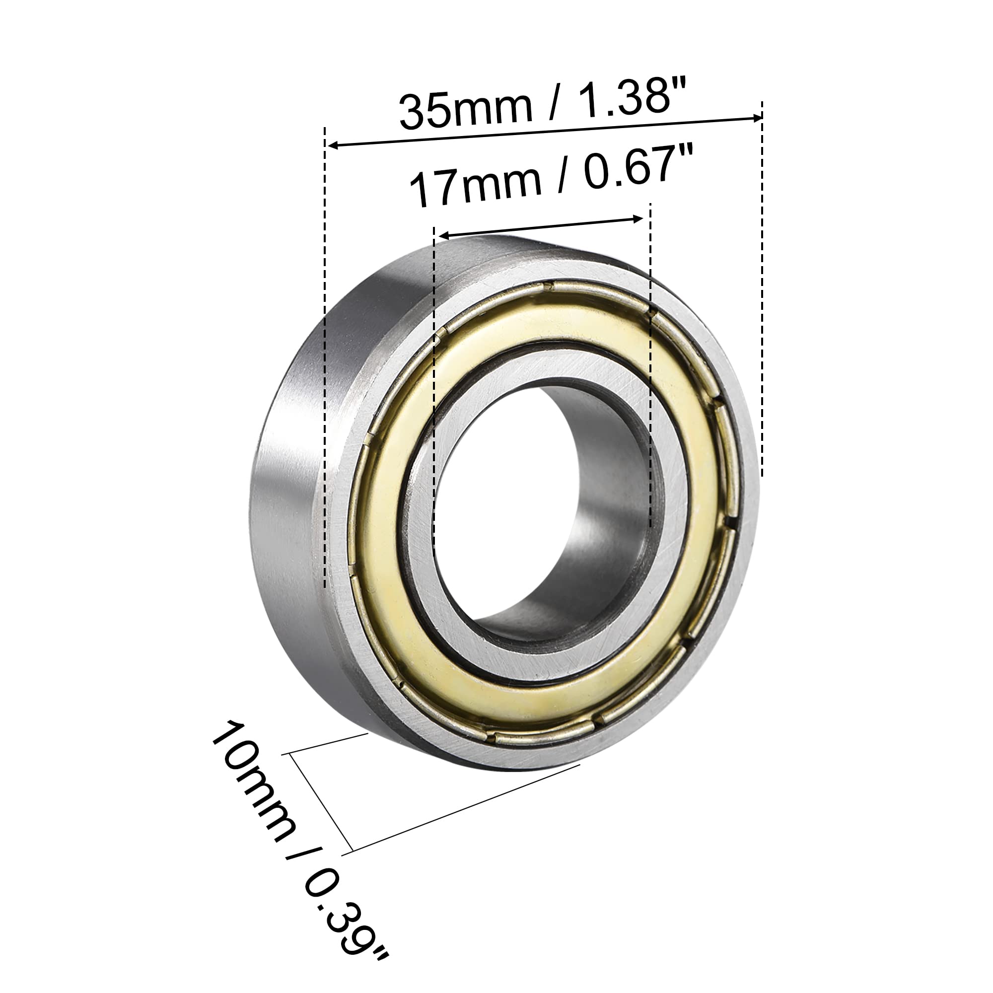 A ABSOPRO 6003ZZ 17x35x10mm ekranowane łożysko kulkowe ze stali 6003-2Z (zestaw 2 szt.)