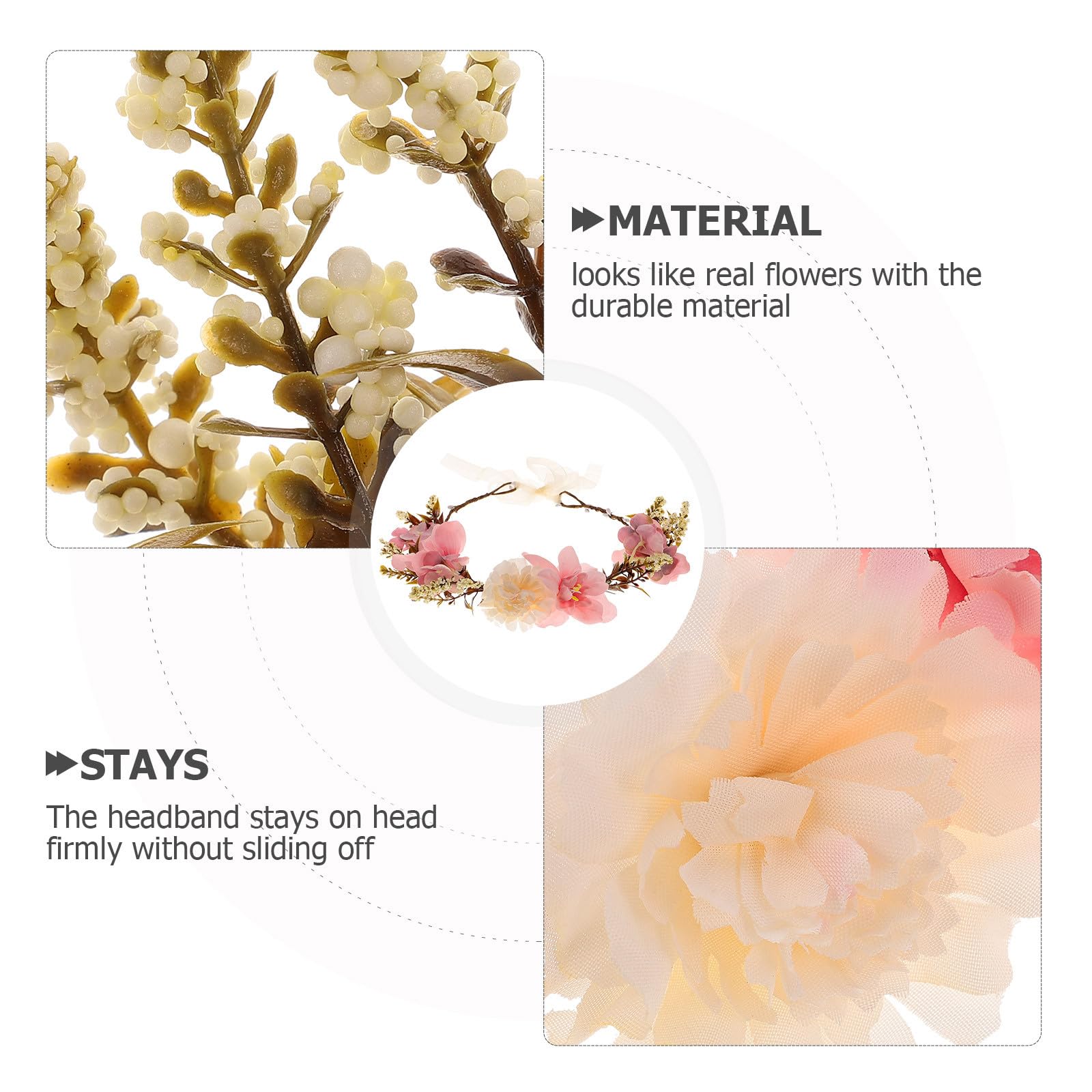 Couronne de Cheveux Pourpre en Tissu, Bandeau Serrage Tête