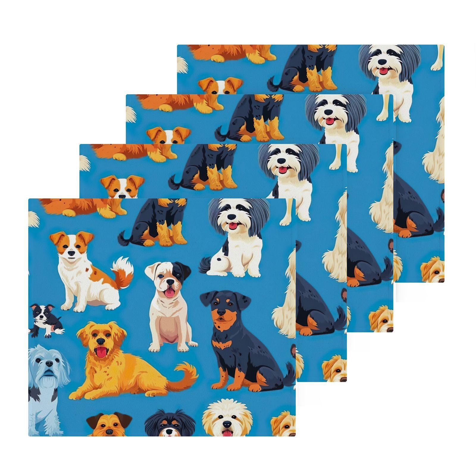 Cartoon Cute Dog Hand Towel Set – Ultra Soft & Absorbent Bathroom Towels, 30x15 Inches, Fast Drying