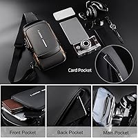 Vista 6 de FANDARE - Bolso de hombro para negocios, bolsa de pecho antirrobo con USB