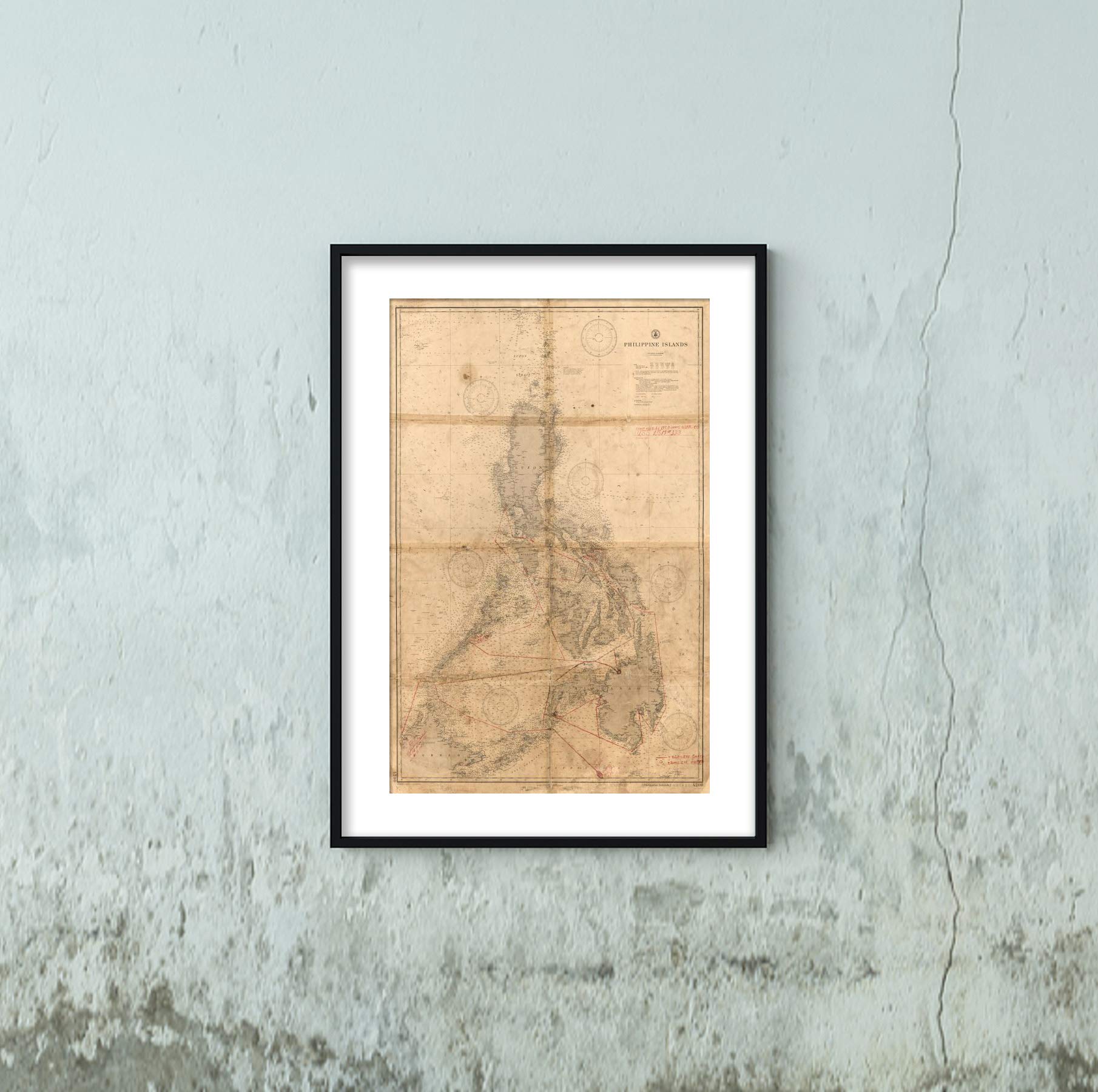 1933 Map of Philippine Islands - Nautical Chart of The Philippines|Historic Poster Travel Vintage Print