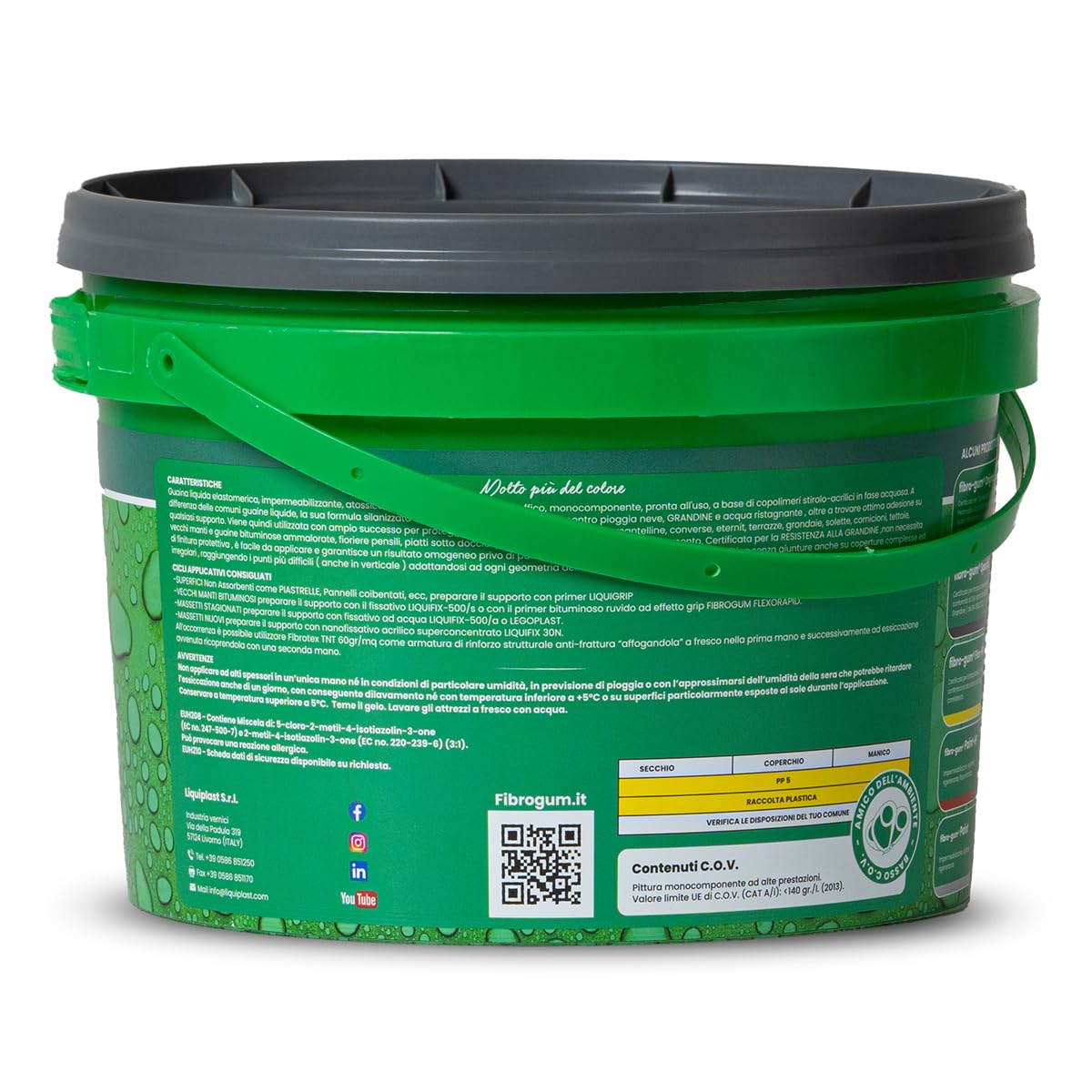 Revestimiento Anti FIBROGUM FLEX Gris HP 5 KG de Producto fibrorinforzata Impermeabilizante