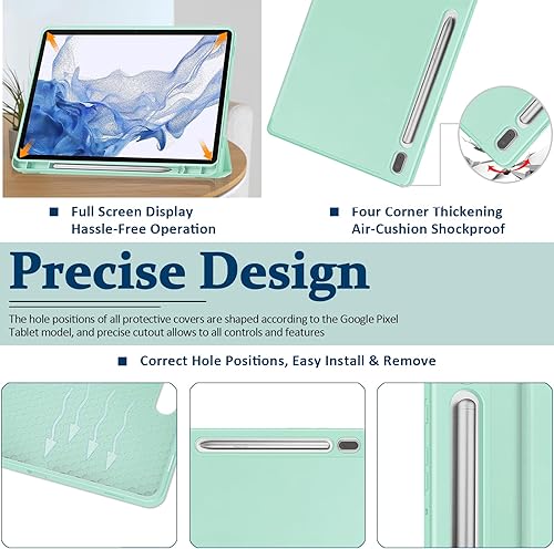 Miniatura 4 de Miimall Funda de cuero compatible con Samsung Galaxy Tab S9, poliuretano genuino con cubierta de TPU, precisión ultrafina, anticaídas de grado