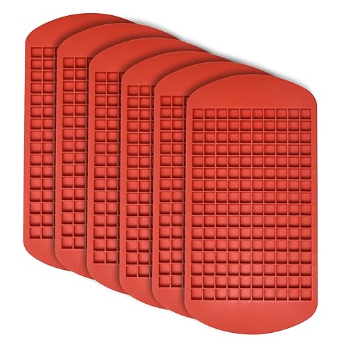 Miniatura 1 de Mini bandeja de silicona para cubitos de hielo, molde para cubitos de hielo de fácil liberación de 9 x 5 pulgadas, bandeja de hielo roja duradera y