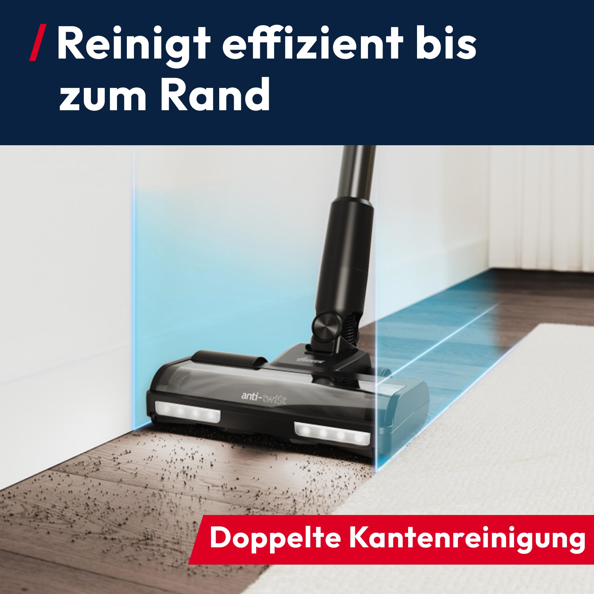 Hoover Akku-Staubsauger kabellos HF3 Pro Home mit 3L automatischer Staubentleerungs- & Ladestation, bis zu 60 Min. Laufzeit, HEPA13-Filter, Anti-Twist, Doppel-Kantenreinigung, Parkfunktion [HF350HP]