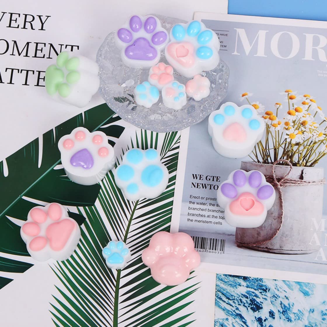 Amazon.co.jp: HyzaPhix シリコンモールド 肉球 猫の爪 14種類