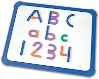 Vista 2 de Learning Resources Juego de construcción de letras y números magnéticos, formas magnéticas de espuma suave, letras mayúsculas y minúsculas, ayudas