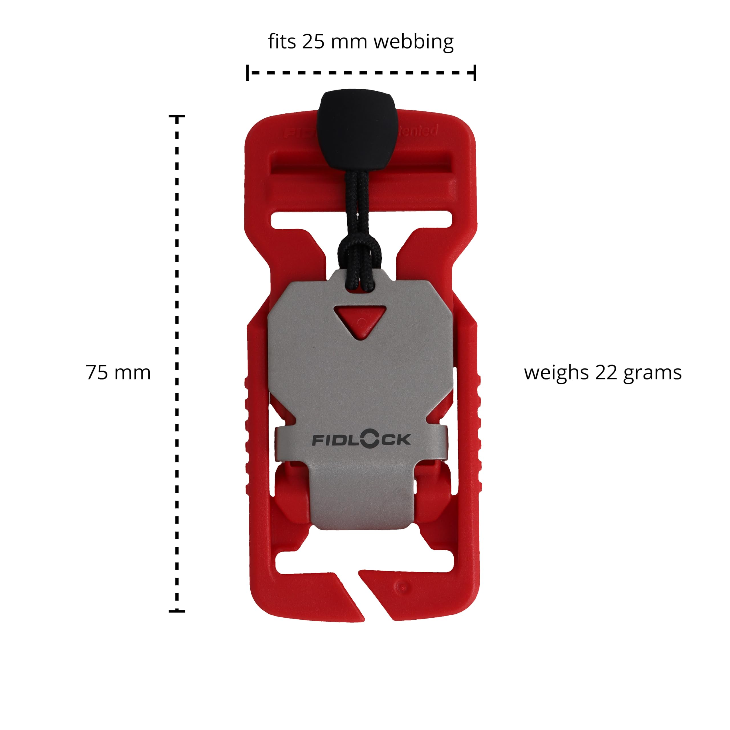 8TIMBER FIDLOCK V-BUCKLE 25 Split Bar [5er-Pack] – Schnellverschluss-Magnetschnalle, Rot/Ausflug, einfarbig (Getaway Solids), 25 mm