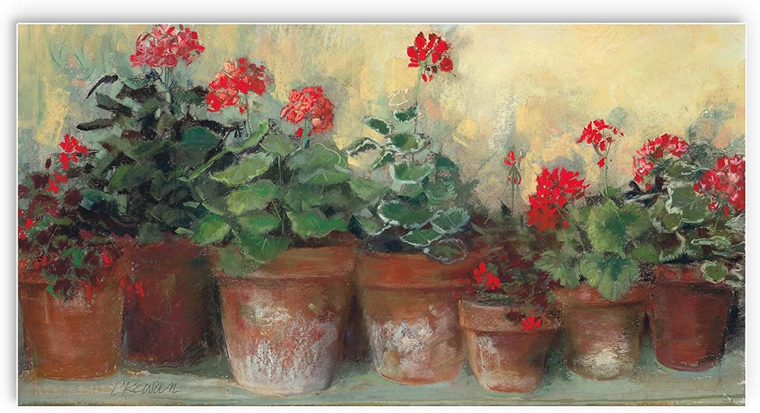 Kathleens Geraniums, JoyRide Home Décor Wood Plaque, 10
