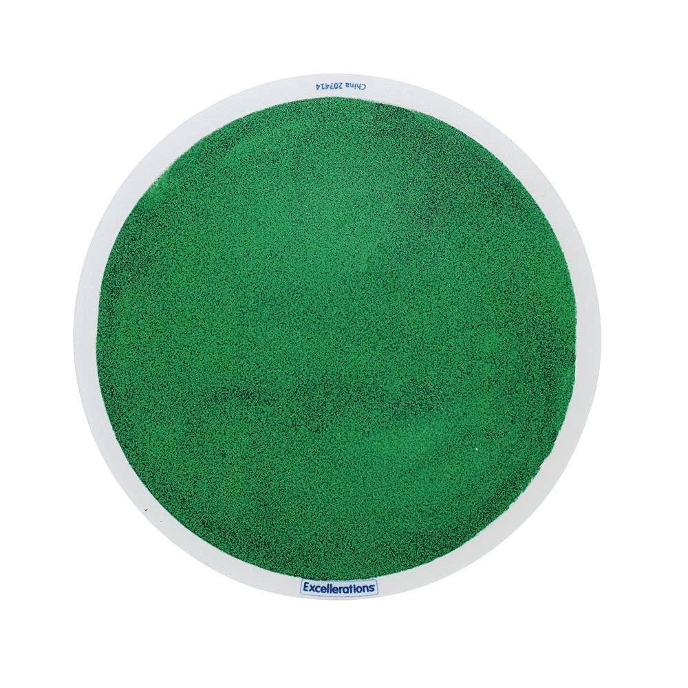 Excellerations Glitter Circle Liquid Tile - Green, Floor Tile for Active Play and Gross Motor Skills, Sensory Exploration, Anti-Slip Dance Mat, Easy to Clean, Stepping Floor Mat for Home School Use