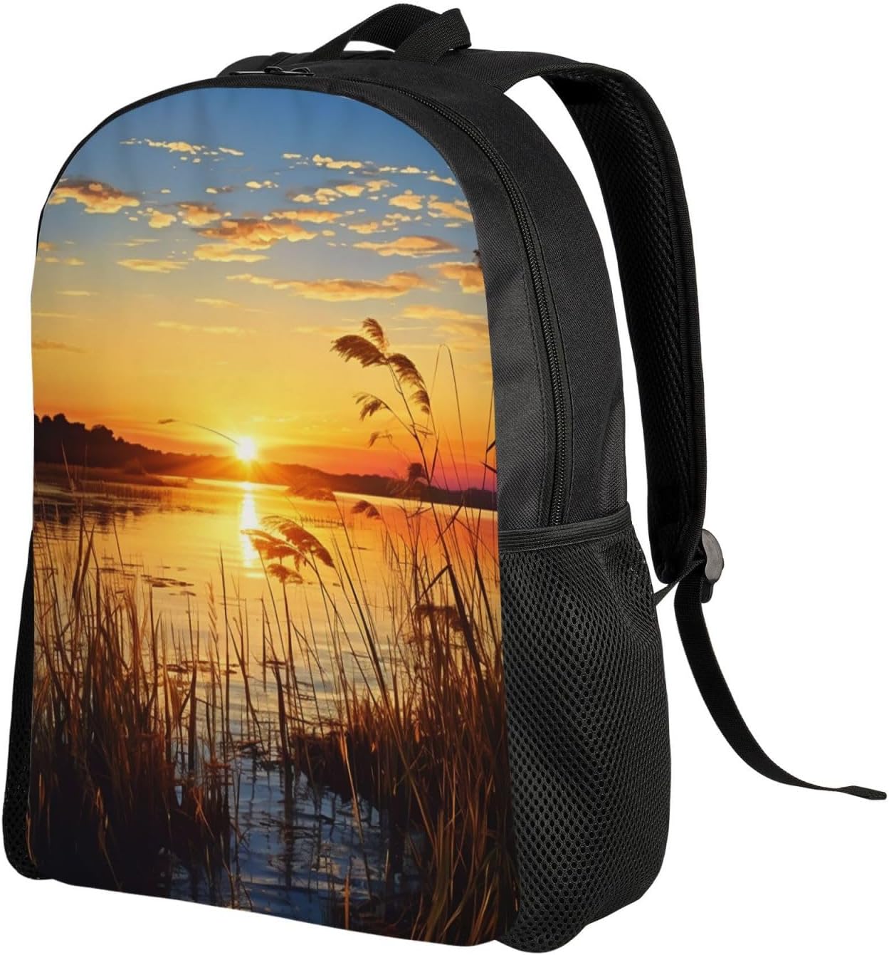 Reeds by the river Backpack Lightweight Bookbag 16 Inch image 2