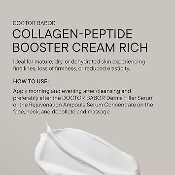 DOCTOR BABOR Collagen-Peptide Booster Cream Rich | Rich anti-ageing care for demanding skin | The intensive moisturising cream has a revitalising and firming effect | vegan | 50ml