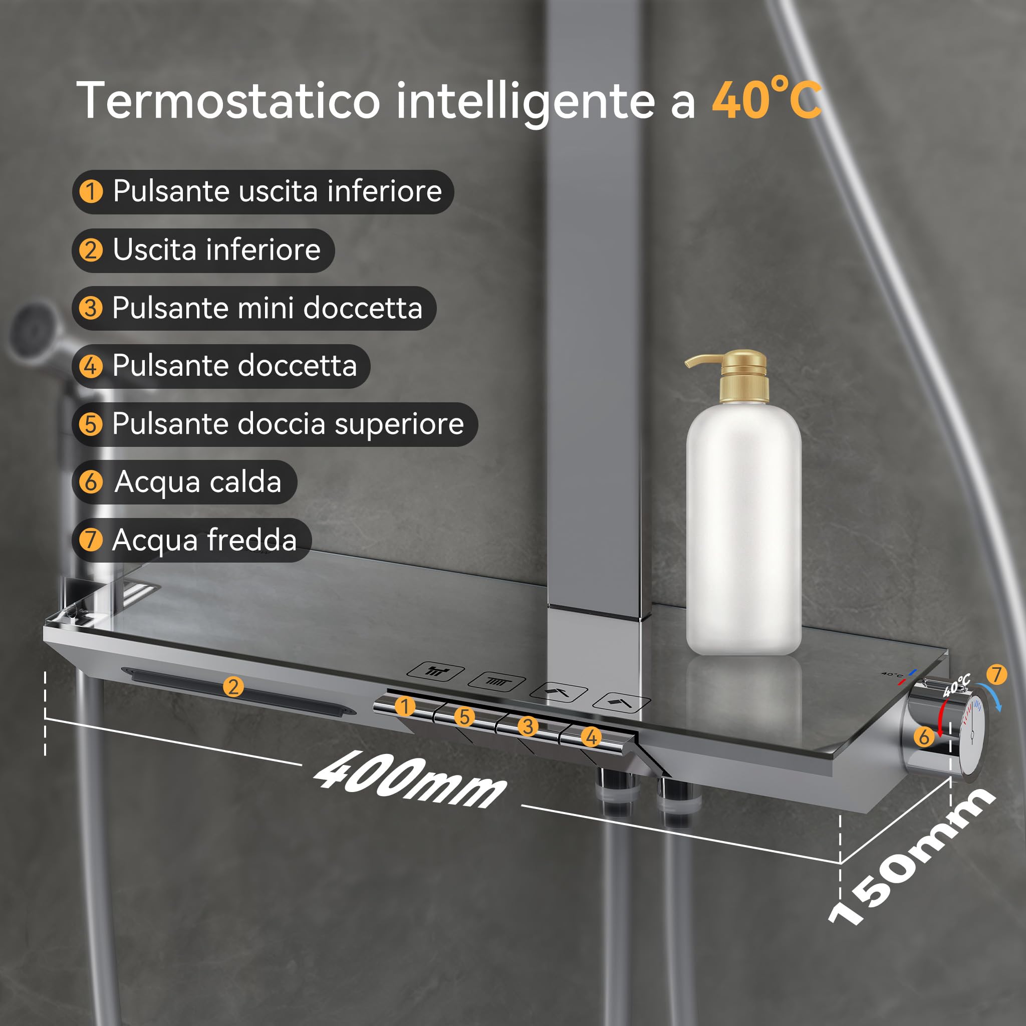 HOROW RainFlexi N2 colonna doccia con miscelatore