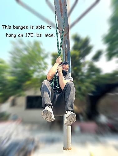 Miniatura 6 de Cuerda elástica plana con ganchos de acero de longitud ajustable de 67 a 126 pulgadas, correa elástica resistente para bicicletas al aire libre,