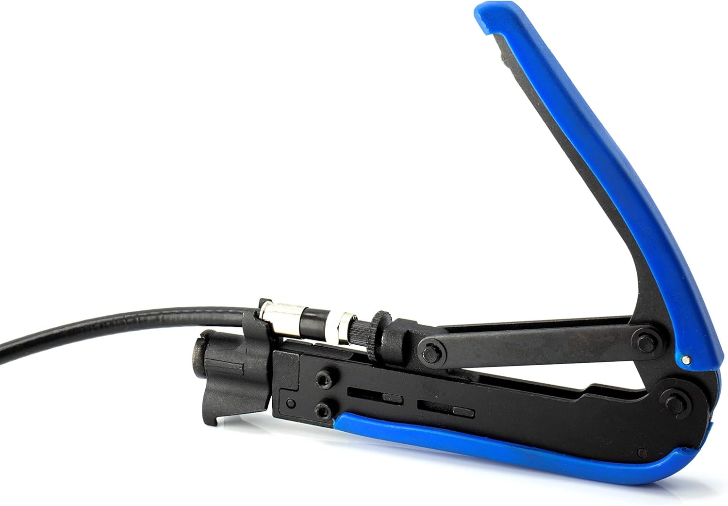 THE CIMPLE CO Coaxial Compression Tool for RG11, RG7, RG6, RG59, and RG58 - Adjustable Coax Cutter and Crimper for F81/RF Connectors - Works with Most Connectors and Coaxial Cables Manufactured