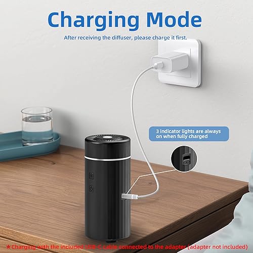 Miniatura 9 de Difusor de aceite esencial para automóvil de 3.4 fl oz, mini humidificador de aire con cambio de color de 7 LED, adecuado para automóvil (naranja)