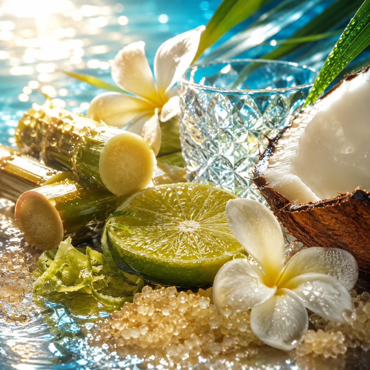 Les Îles Vierges – Extrait de Parfum – Coco-Citron Vert – 50 ml | Accord tropical solaire, frais à la tenue durable, avec citron vert, noix de coco, rhum blanc, canne à sucre et musc.
