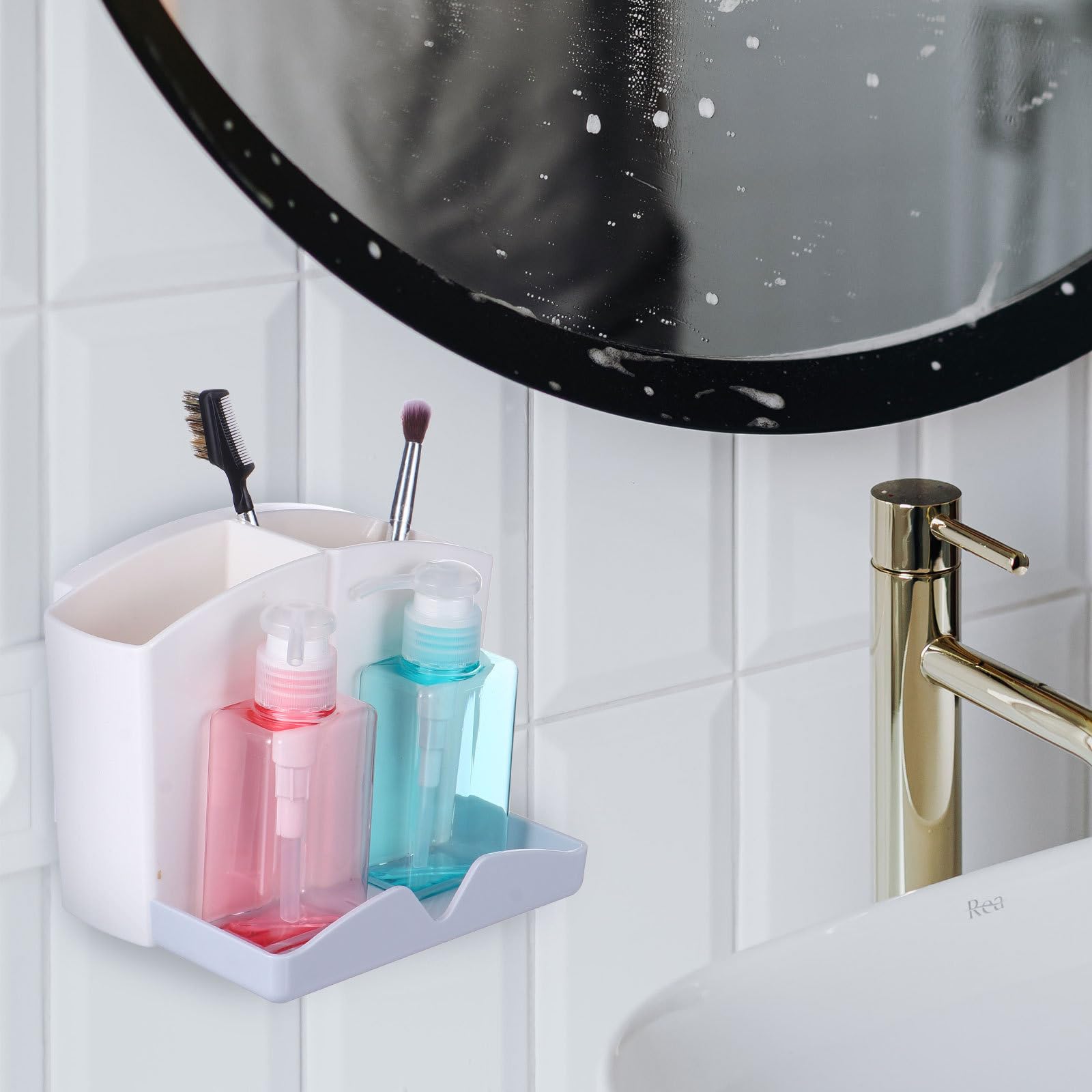 OSALADI Porta Spazzolino da Denti per Wc senza Foratura Scatola Porta Pettini, Mensola da Parete Salvaspazio Resistente per Bagno e Organizzatore Domestico