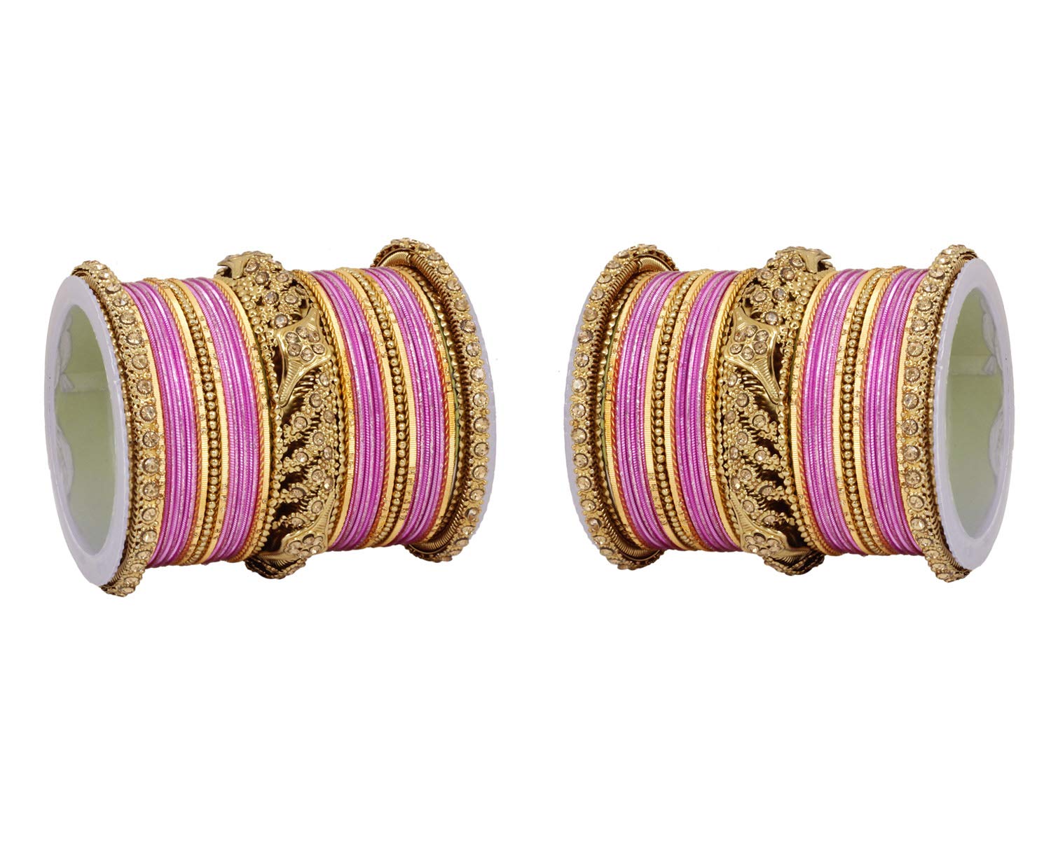 Sanara Traditional Golden Matte Diamond Style Beautiful 42 Pcs Bangles Set for Woman & Girls Jewellery (Pink, 2.8 (2.5 Inches)) (B07HY4FLNW) Amazon Price History, Amazon Price Tracker