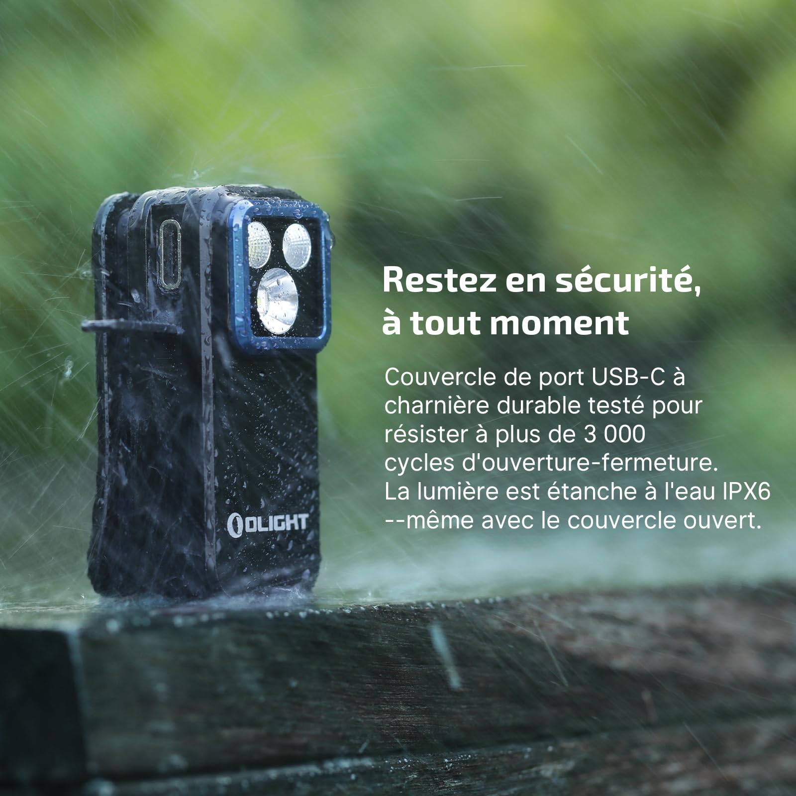 OLIGHT Oclip Pro Lampe de Poche à Clip 3 Sources de Lumière 5 Modes 500LM 120M Performance Max. Mini Lampe Torche Longue Durée 144H EDC Type C Rechargeable Petit Lampe IPX6 pour l'éclairage de Secours