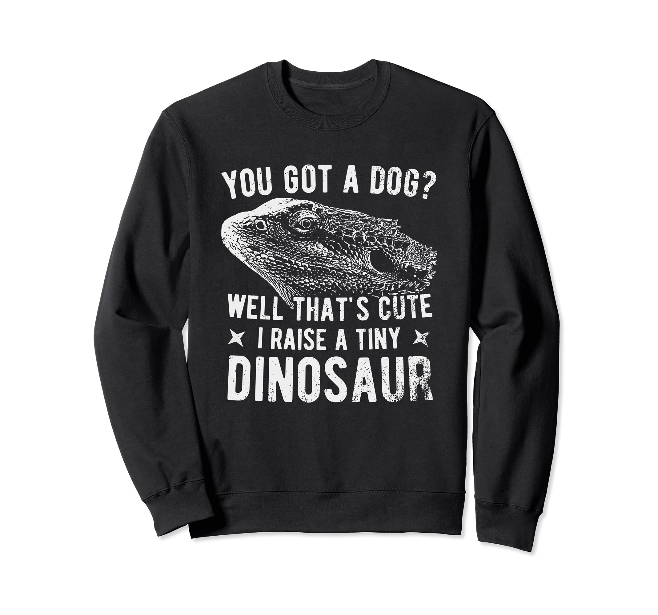 Tiny dinosaur - Lizard Reptile - Bearded Dragon Sweatshirt, Black