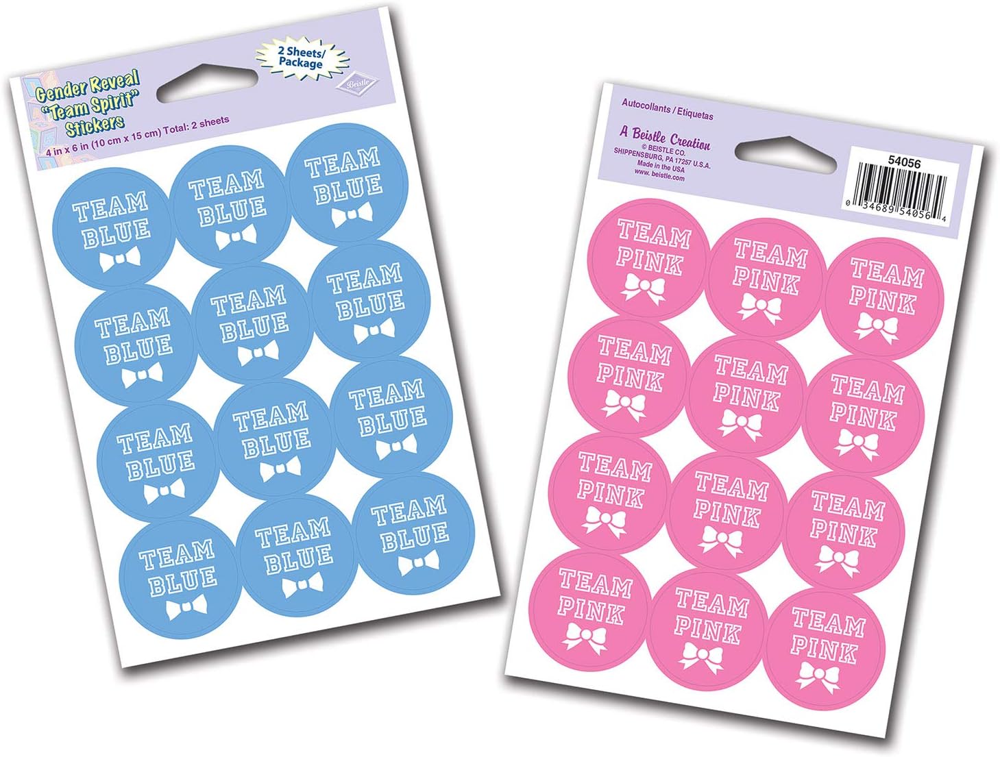 Beistle 54056 Party Supplies, 4" x 6" Sh, Pink/White/Blue